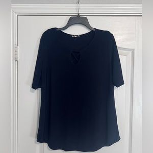Navy Rue Ju Ju Women’s Above Elbow Fitted Sleeve Top